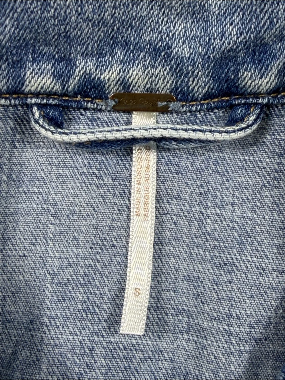 Free People Rumors Denim Jacket Small Blue Oversized Boho - Picture 4 of 11